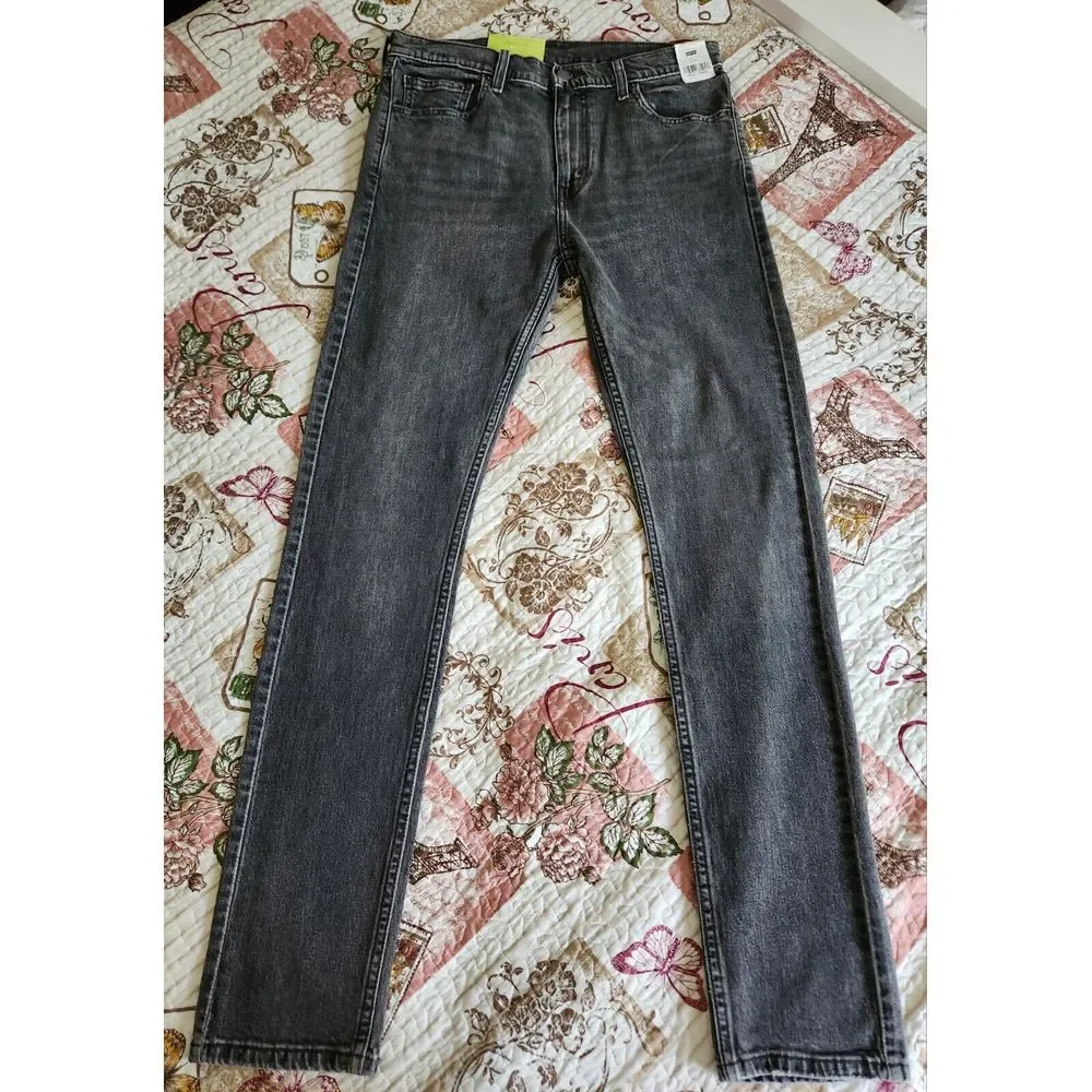 Levi's 510 Skinny Jeans Pants Mens Denim Stretch Black‎ Wash original Size 33×34
